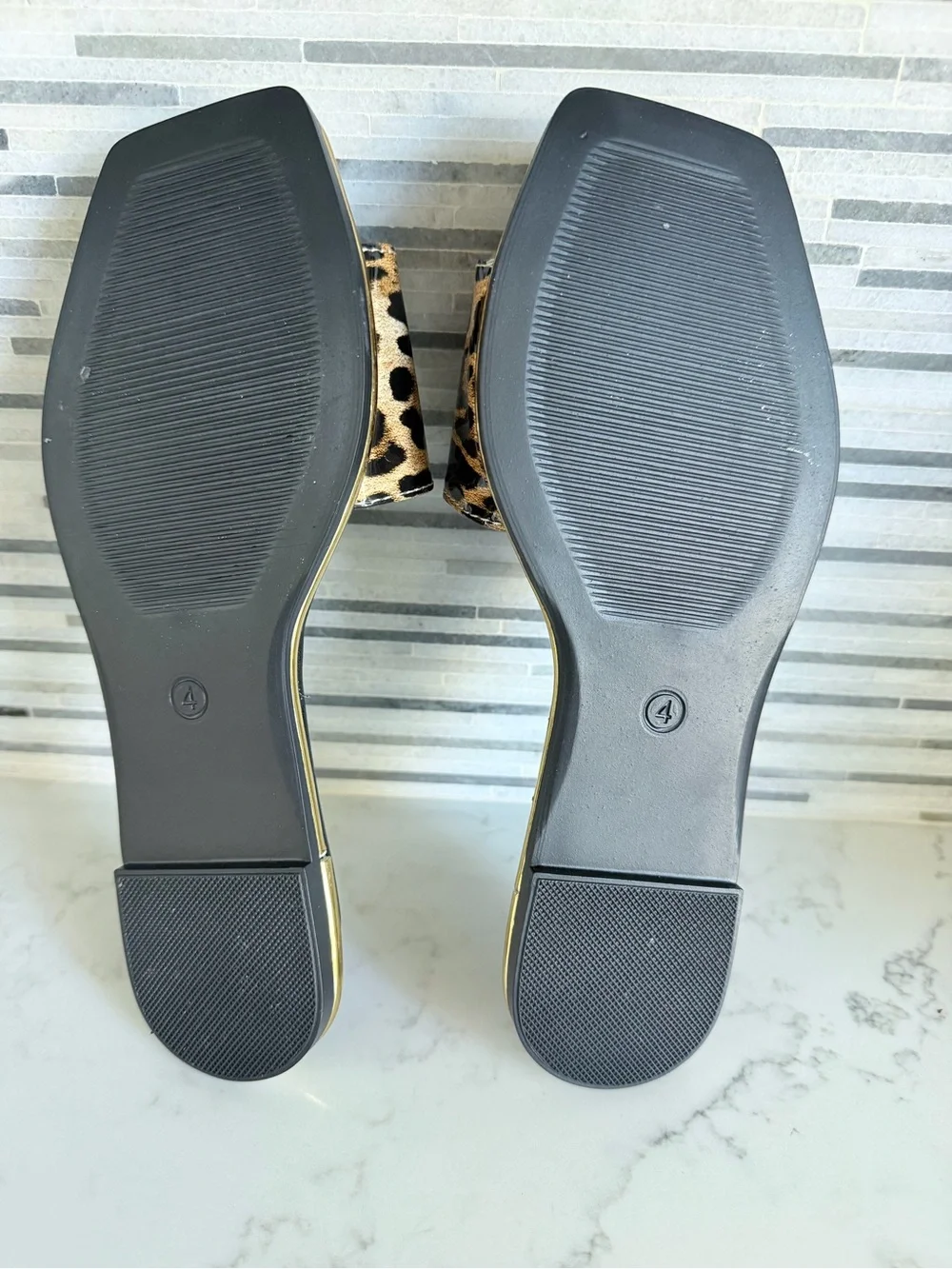 CHANEL Leopard Beaded Slide Mules in Black & Brown size 6